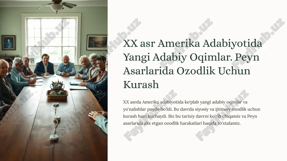 amerika adabiyotida yangi adabiy oqimlar — PPTX