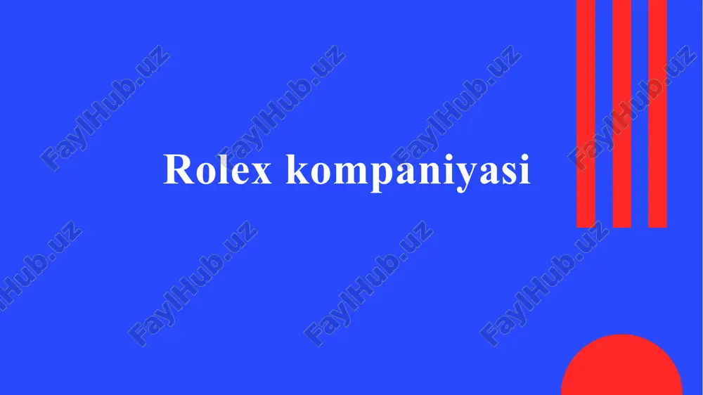 rolex sa — PPTX
