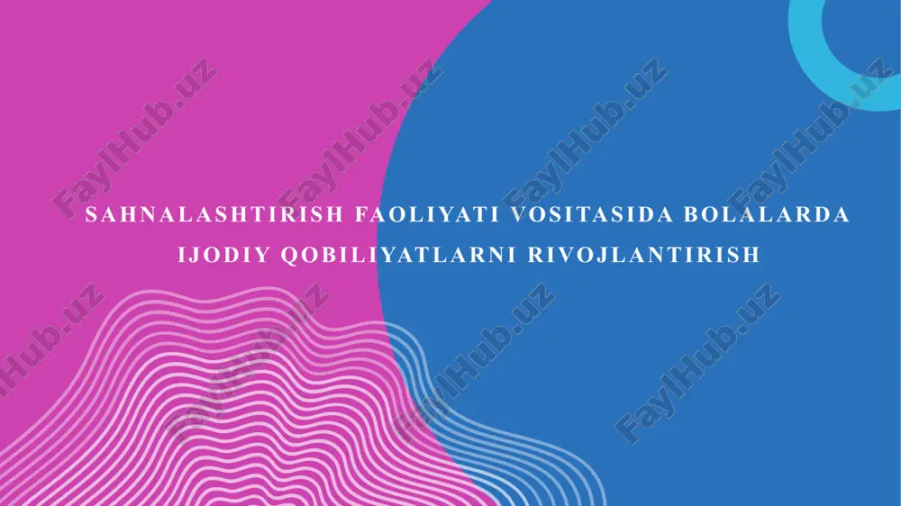 sahnalashtirish faoliyati — PPTX