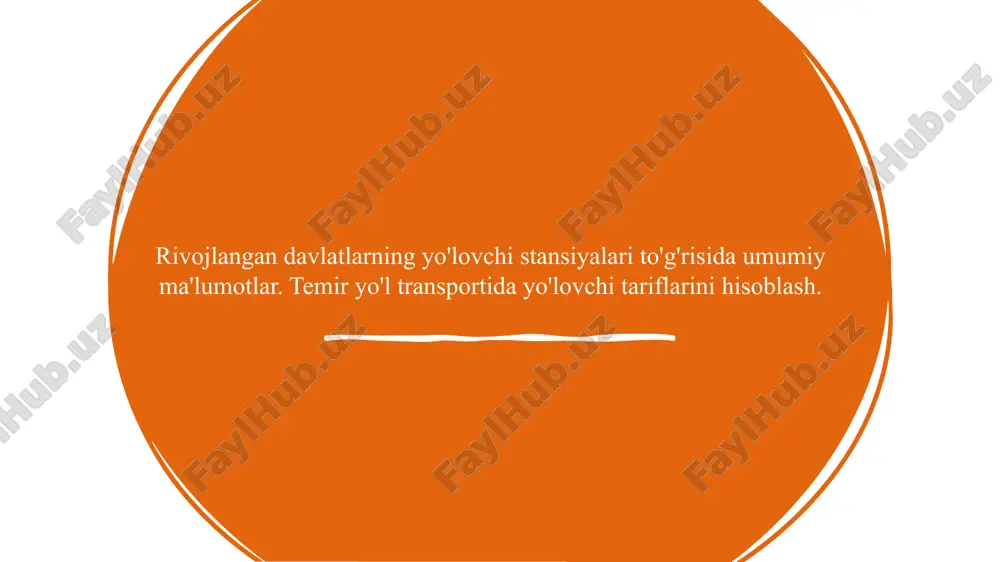 rivojlangan davlatlarning yo'lovchi stansiyalari — PPTX