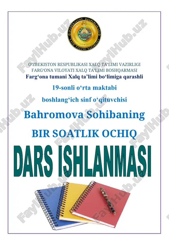 3-sinf fan: ona tili — DOCX