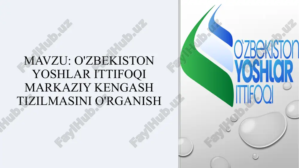 o'zbekiston yoshlar ittifoqi markaziy kengashi — PPTX