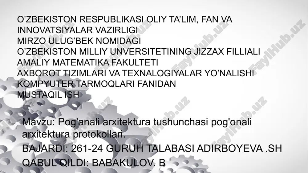 tarmoqlar — PPTX