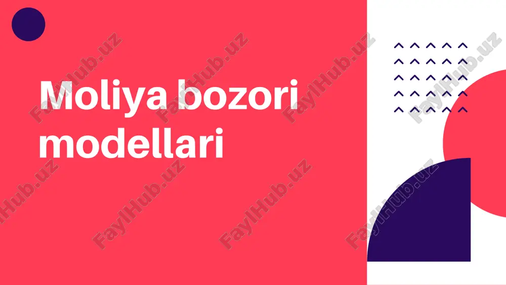 moliya bozori modellari taqdimot — PPTX