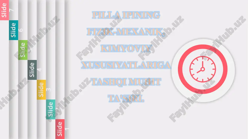 pilla ipining fizik-mexanik, kimyoviy xususiyatlariga tashqi muhit ta'siri — PPTX