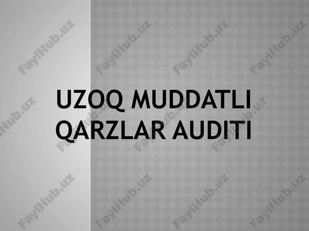 uzoq muddatli qarzlar auditi — PPTX