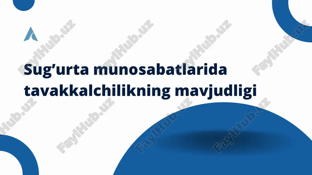 sug’urta munosabatlarida tavakkalchilikning mavjudligi — PPTX