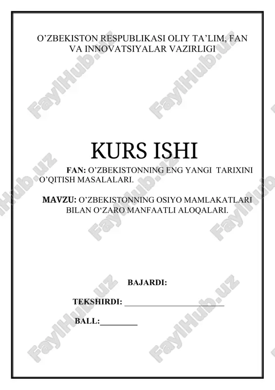 o’zbekistonning eng yangi tarixini o’qitish masalalari — DOCX