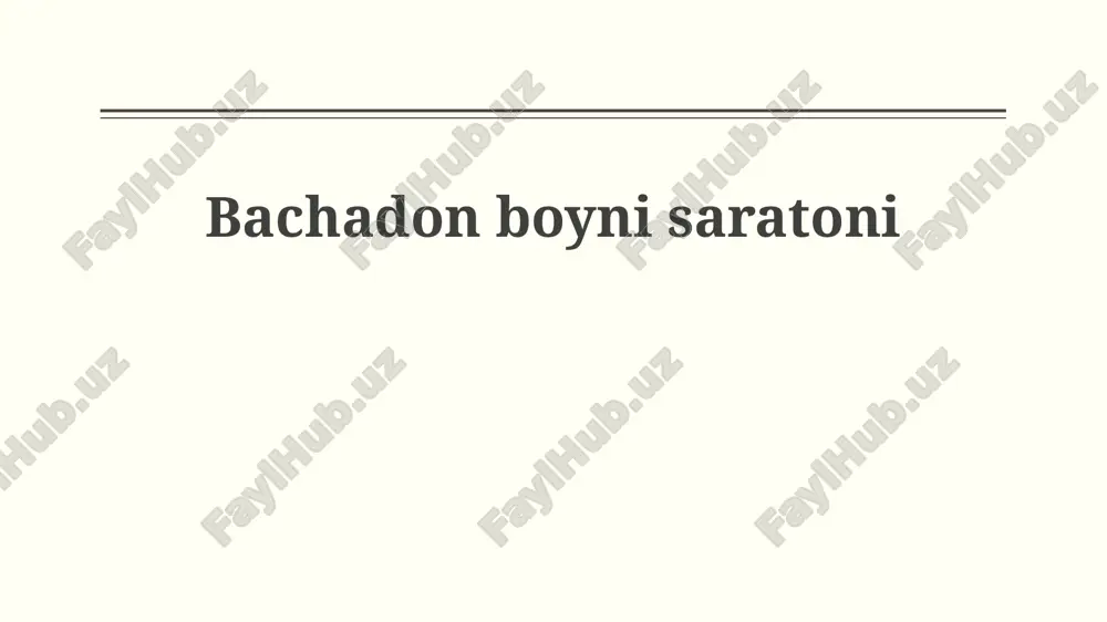 bachadon bo'yni saratoni — PPTX