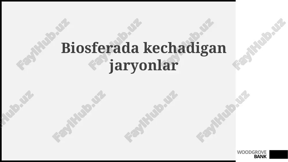 biogeokimyoviy aylanishlar — PPTX