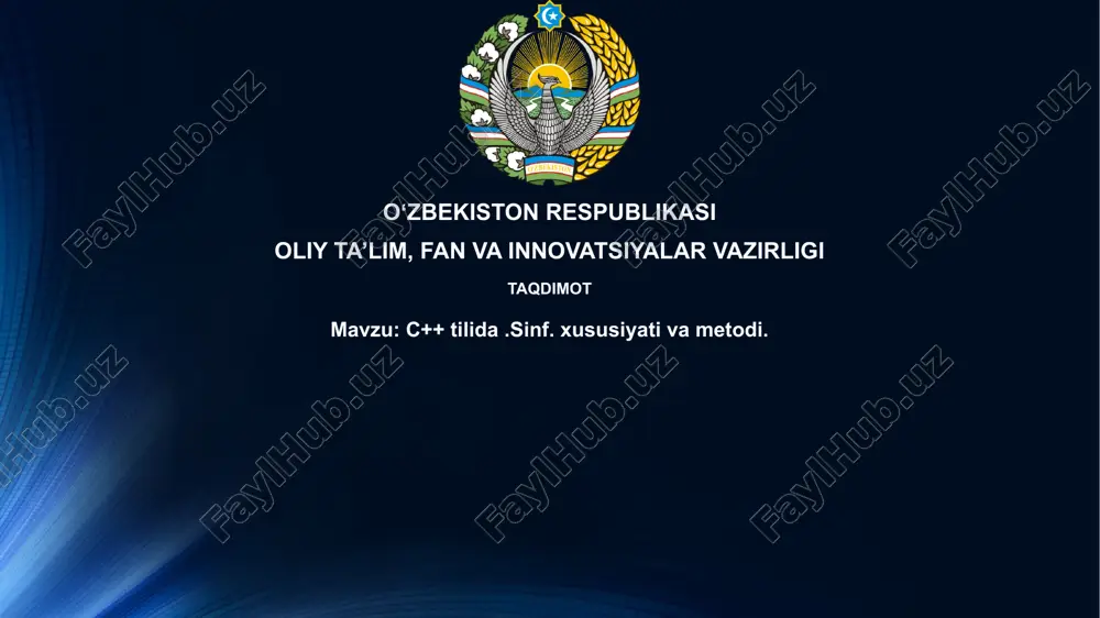 c++tilida.sinf.xususiyativametodi. — PPTX