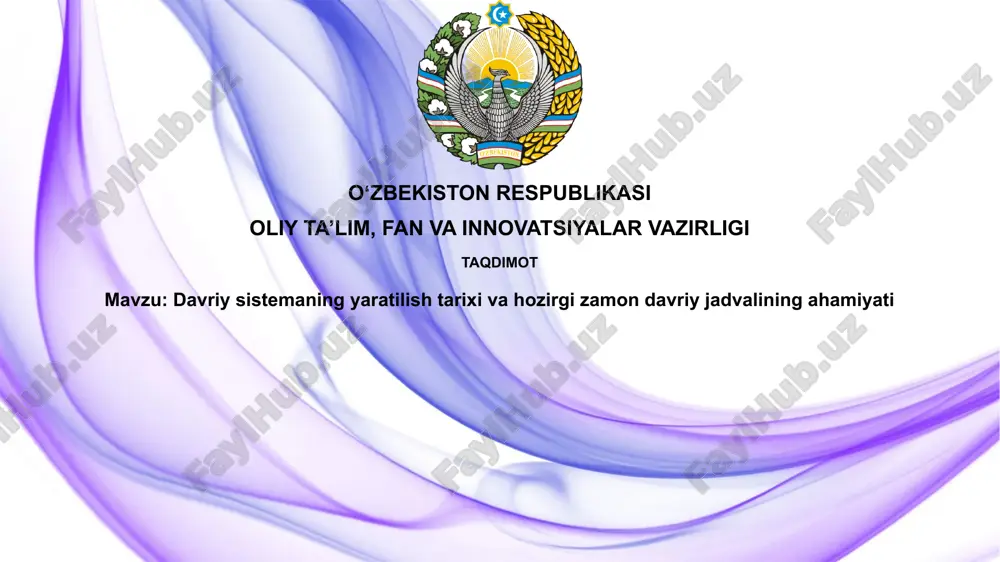 davriysistemaning yaratilishi tarixi — PPTX