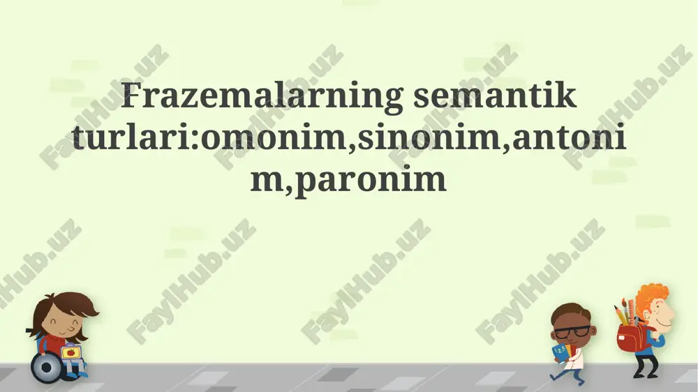 frazeologik birliklarning semantik turlari — PPTX