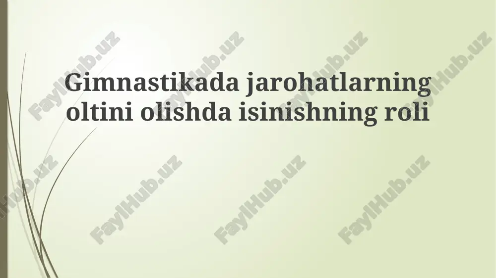 gimnastikadagi jarohatlarning oldini olish — PPTX