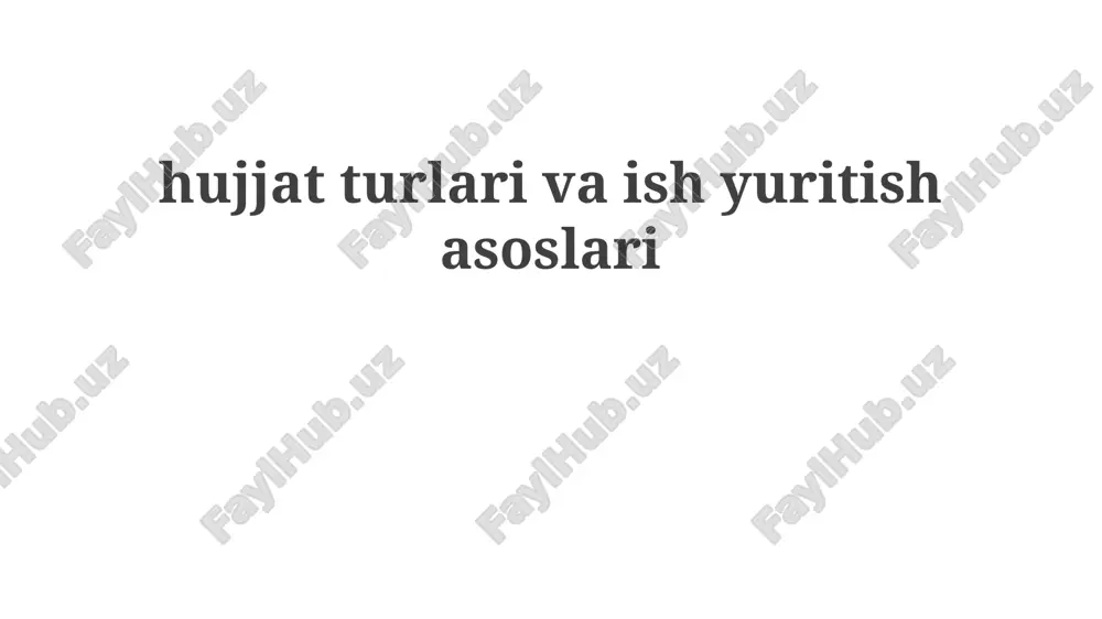 hujjat turlari — PPTX