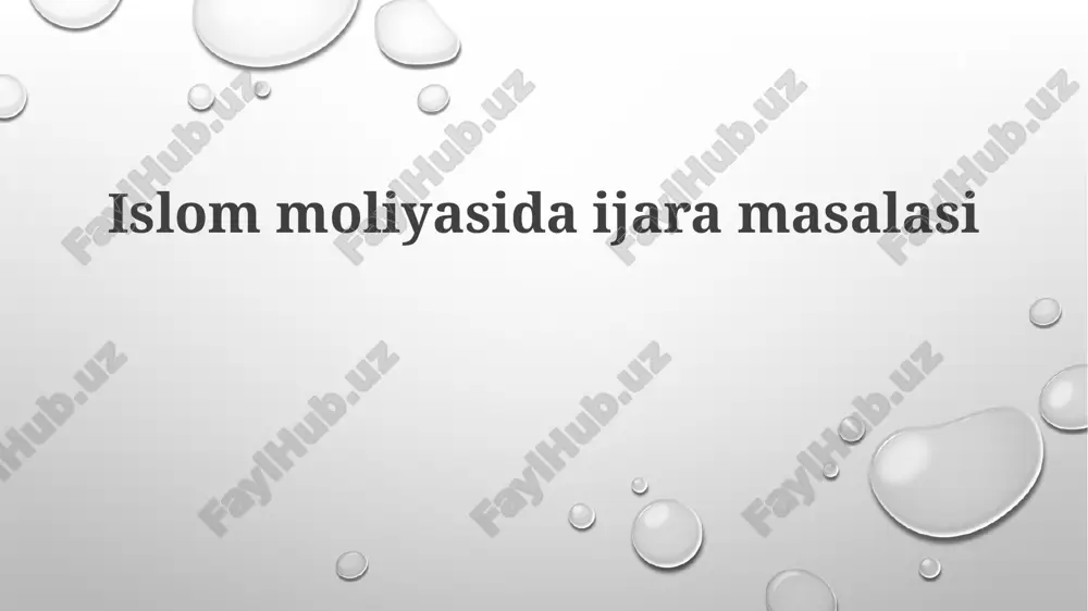 islom moliyasida lizing masalasi — PPTX