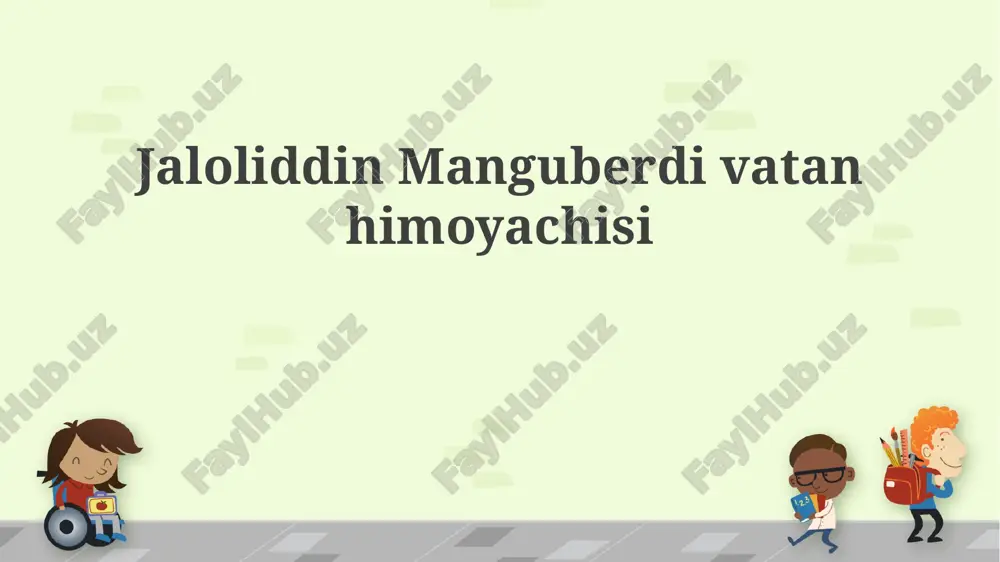 jaloliddin manguberdi: hayoti va faoliyati — PPTX