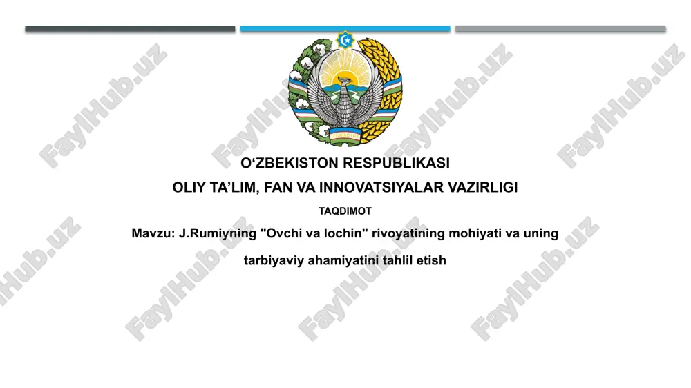 "ovchi va lochin" hikoyasi — PPTX