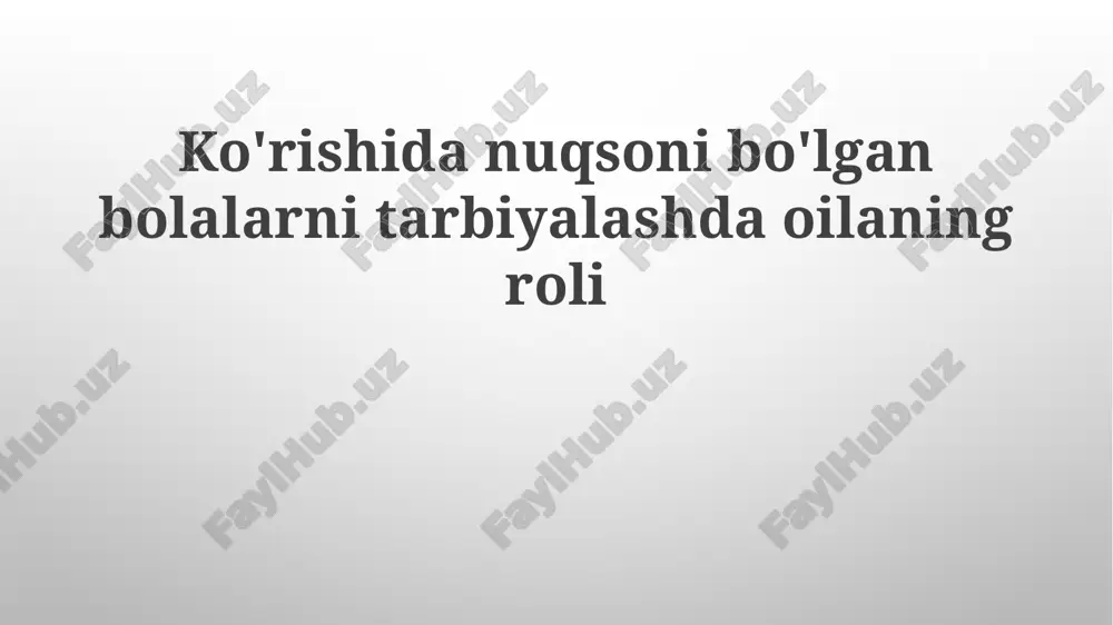 oilaning erta aralashuvi va qo'llab-quvvatlashi — PPTX