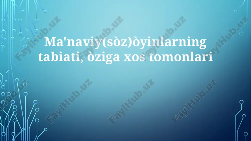 so'z o'yini — PPTX