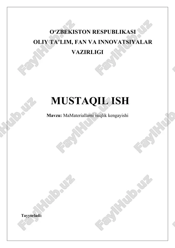 termik kengayish — DOCX