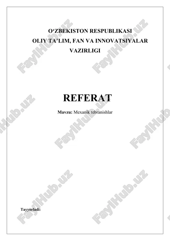 mexanik tebranishlar — DOCX