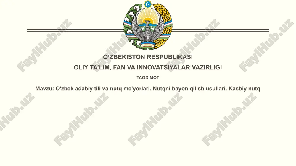 oʻzbek adabiy tili va nutq meʼyorlari — PPTX