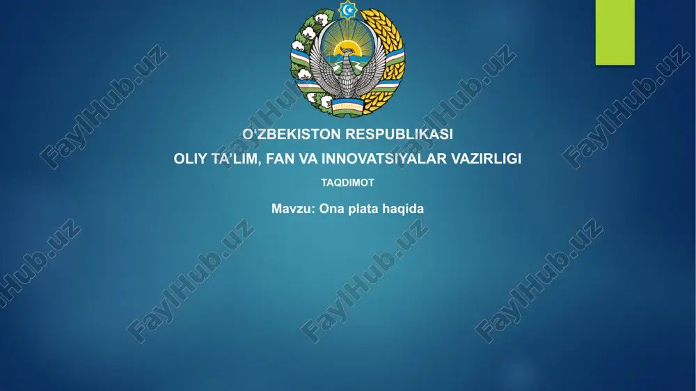onaplata haqida — PPTX