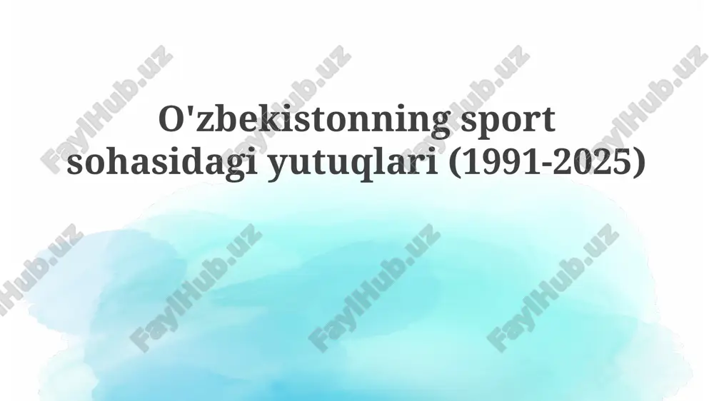 o'zbekistonning sport sohasidagi yutuqlari — PPTX