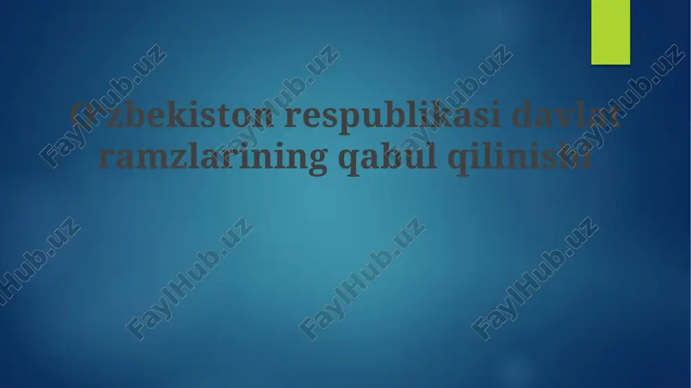 o'zbekiston respublikasi davlat ramzlari: umumiy ma'lumot — PPTX
