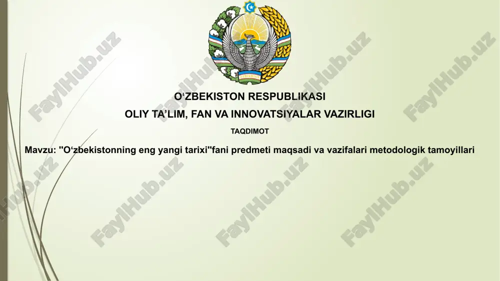 oʻzbekistonning eng yangi tarixi — PPTX