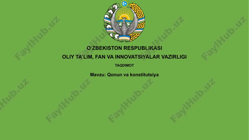 qonun va konstitutsiyaning mohiyati — PPTX