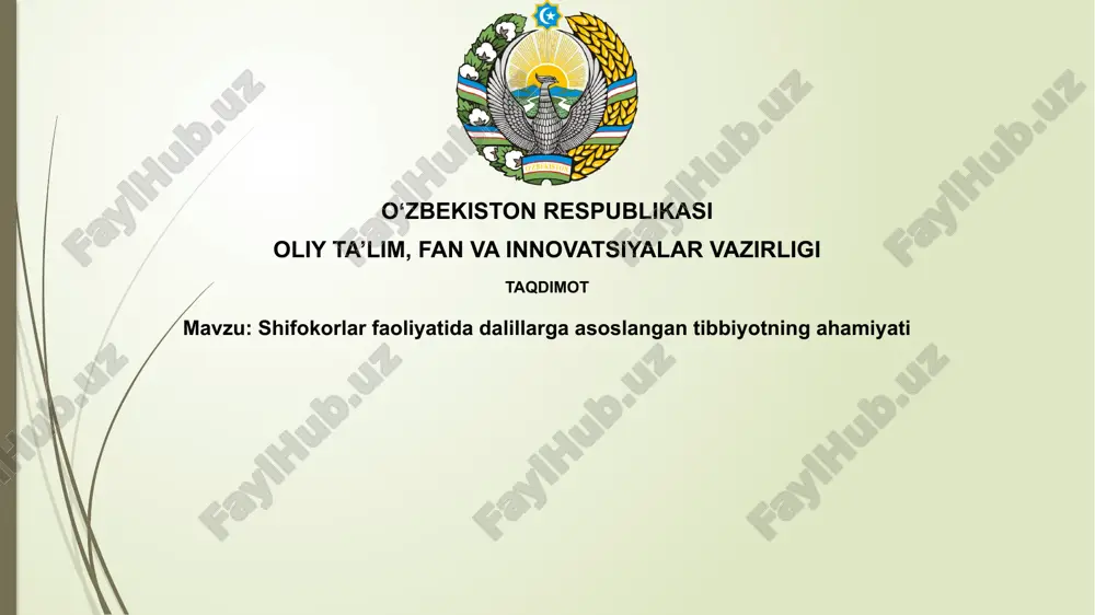 dalillarga asoslangan tibbiyot — PPTX