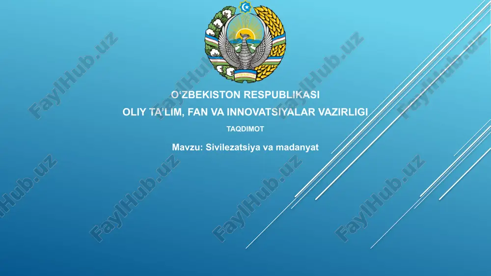 sivilizatsiya va madaniyat — PPTX