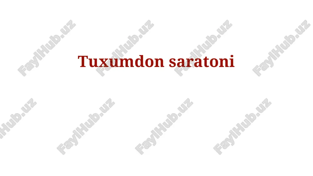 tuxumdon saratoni — PPTX