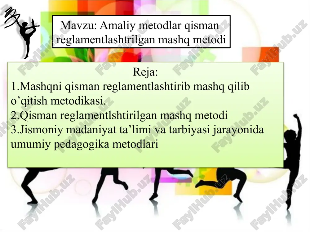 amaliy metodlar qisman reglamentlashtrilgan mashq metodi — PPTX