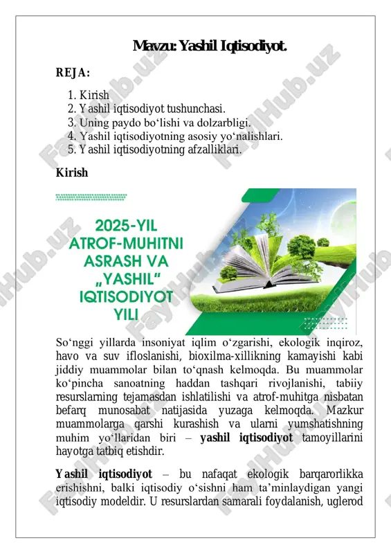 yashil iqtisodiyot — PDF
