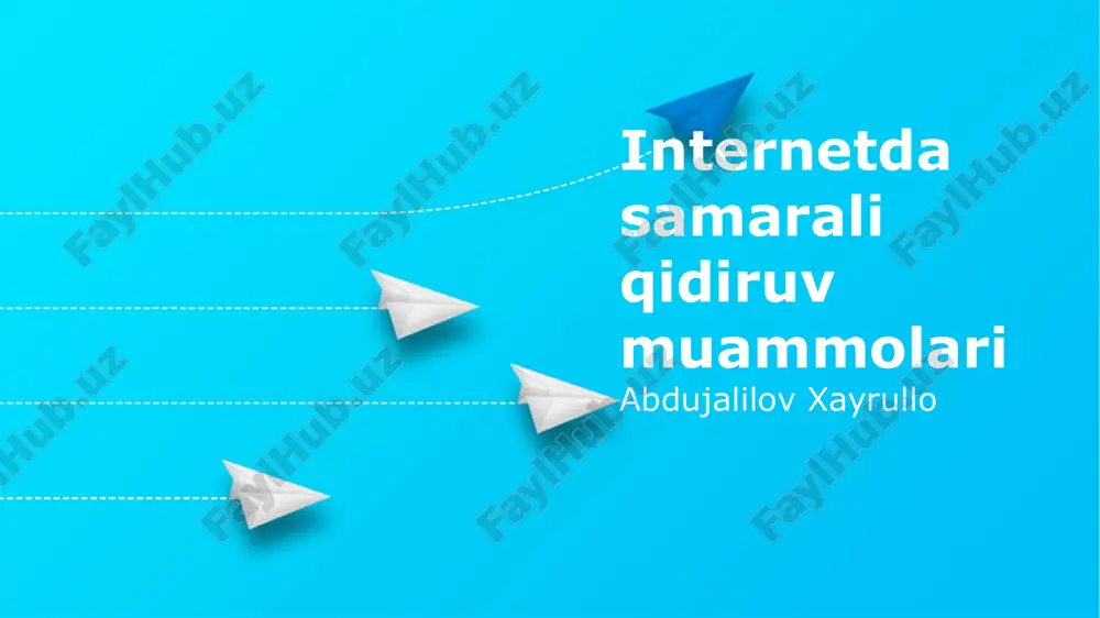 internetda samarali qidiruv muammolari — PPTX