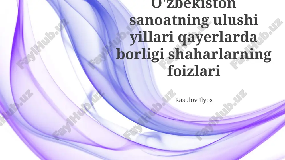 o'zbekiston sanoatning yillar bo'yicha ulushi — PPTX