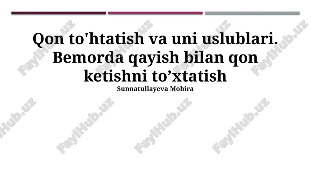 qon ketish bilan bog'liq mavzu — PPTX