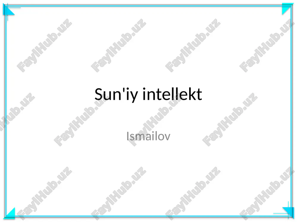 sun'iy intellekt — PPTX