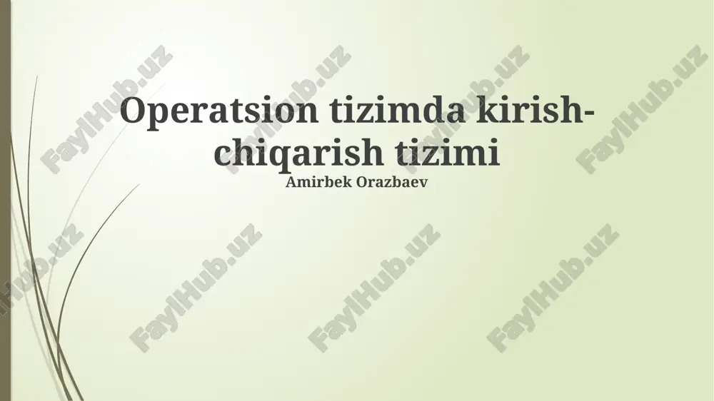 kiritish/chiqarish tizimi — PPTX
