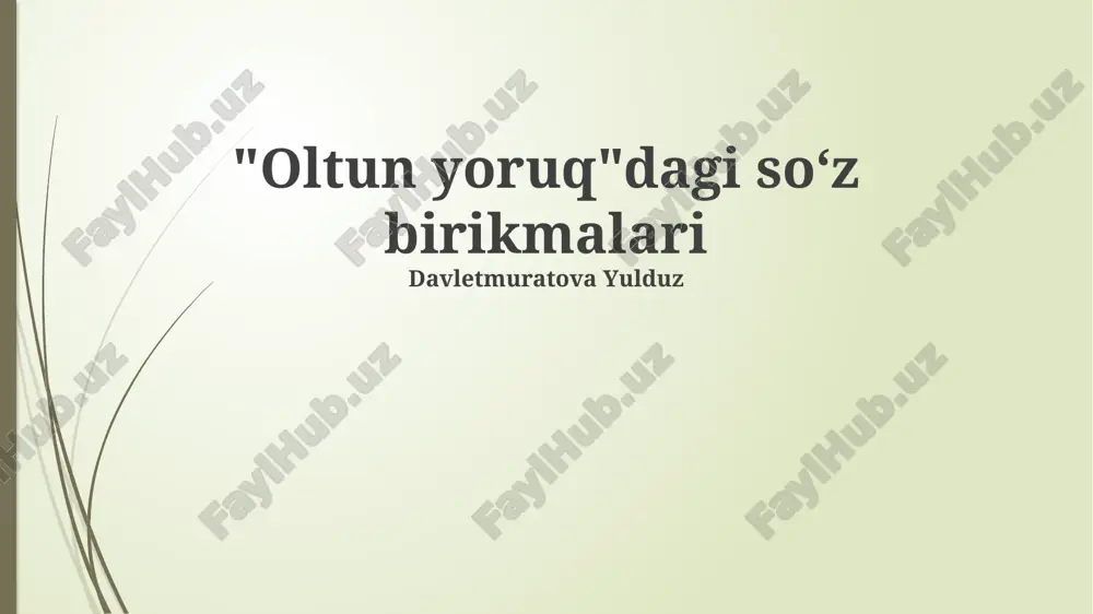 oltin yorug'dagi so'z birikmalari — PPTX