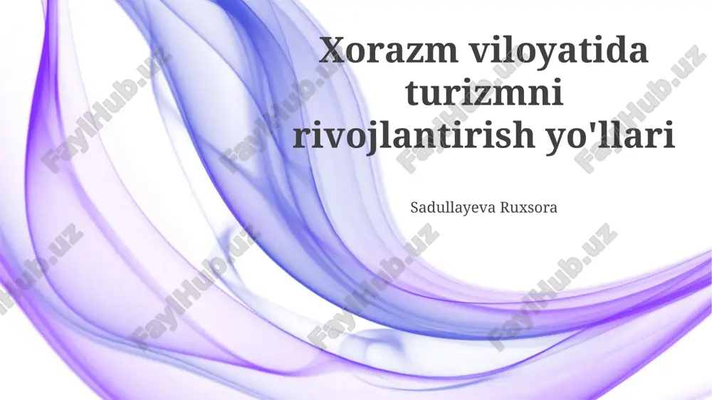 turizmni rivojlantirish yo'llari — PPTX