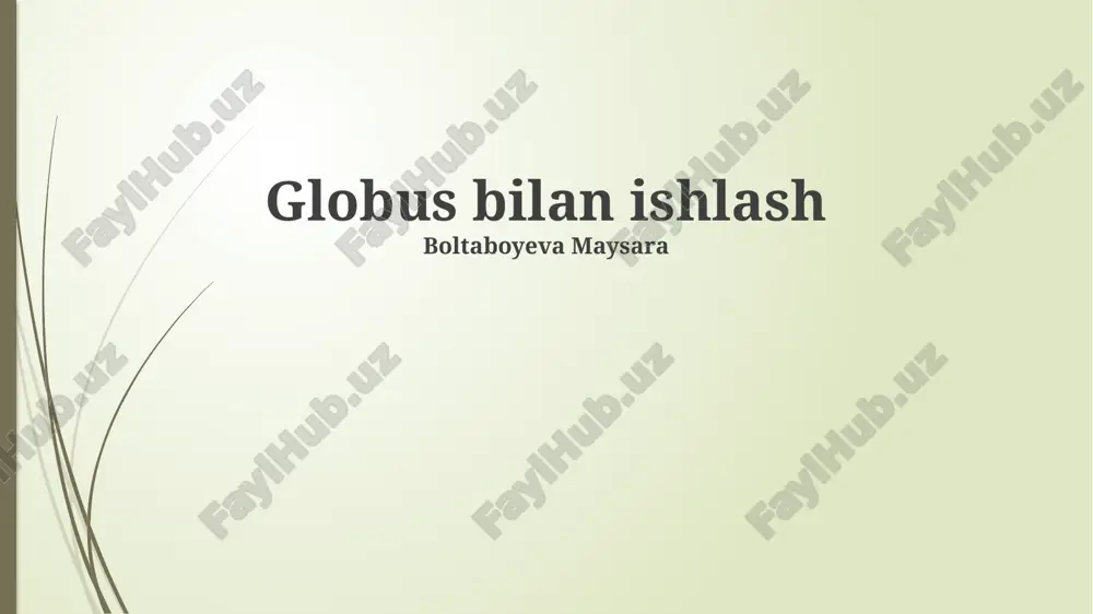 globus bilan ishlash — PPTX