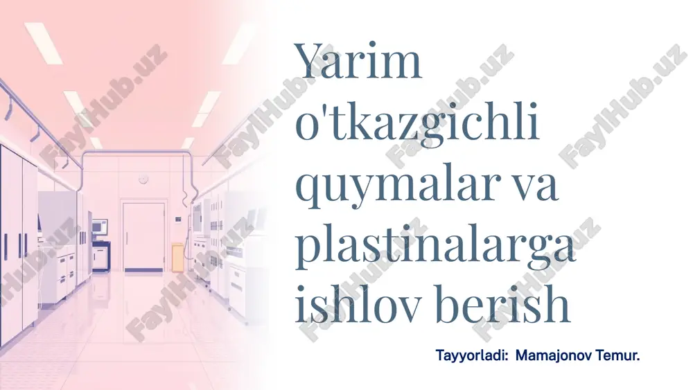 yarim o'tkazgichlar — PPTX
