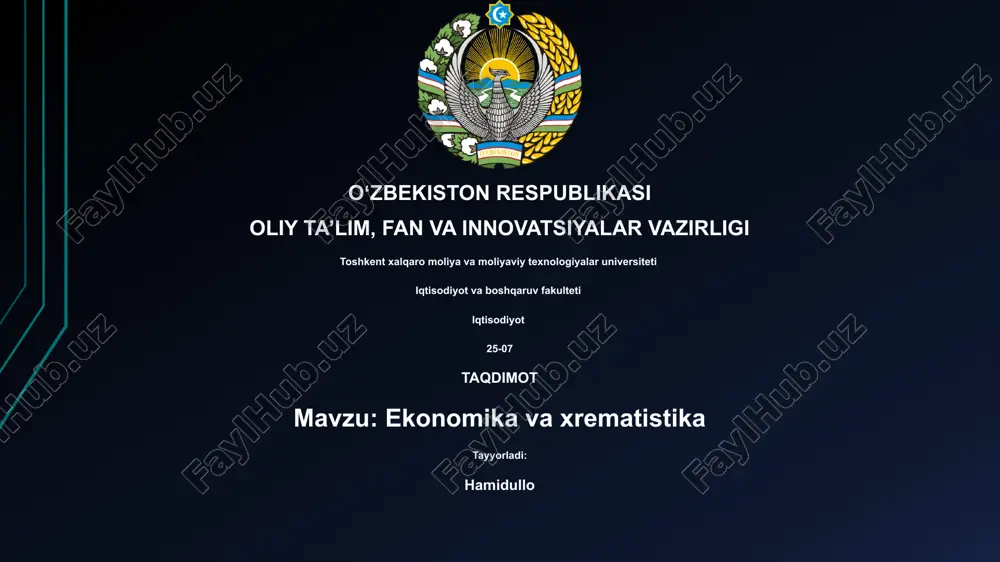 ekonomika va xrematistika — PPTX