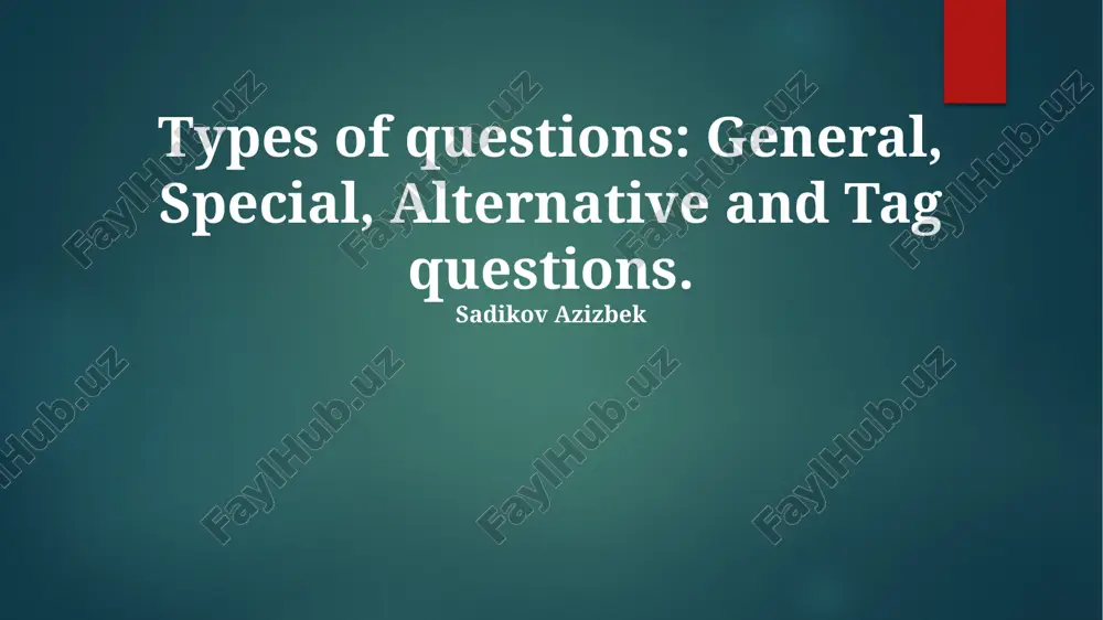special questions — PPTX