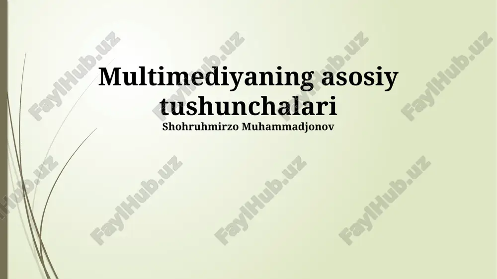multimedia asosiy tushunchalari — PPTX