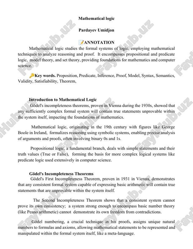 mathematical logic — DOCX